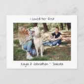 私は最初に彼女を愛した – 可愛シンプルいモダン犬結婚の 案内ポストカード (正面)