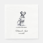 私は最初の彼女を愛したダルマチ結婚アン犬 スタンダードランチョンナプキン (正面)