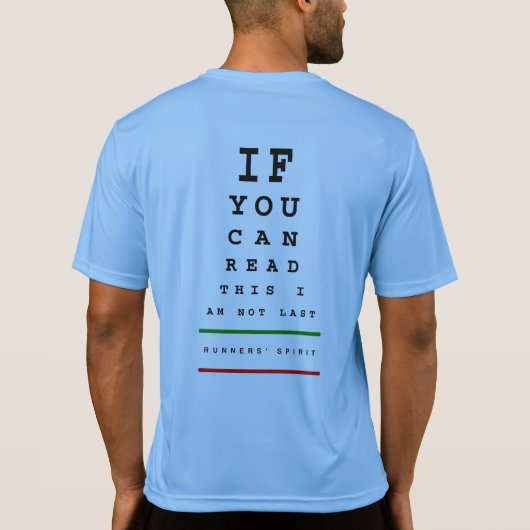 私は最後の視力検査表- ning SSのスポーツTekRunではないです Tシャツ (裏面)