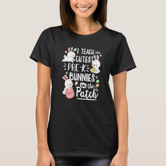 私は最教えも可愛いプレKブンニーの先生イースター Tシャツ (正面)