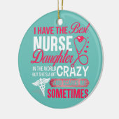 私は最高のナース娘のおもしろいナースパパ セラミックオーナメント (左)