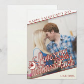 私は月およびバックのバレンタインデーに愛します シーズンカード (正面/裏面)