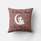 私は月およびバックの装飾用クッションに愛します クッション (裏面)