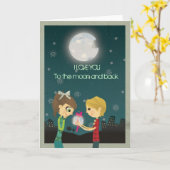 私は月およびバックのGCardに愛します カード (黄色い花)