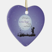 私は月およびバックユニークなギフトに愛します セラミックオーナメント (右)