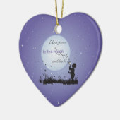 私は月およびバックユニークなギフトに愛します セラミックオーナメント (左)