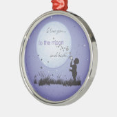 私は月およびバックユニークなギフトに愛します メタルオーナメント (左)