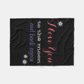 私は月および背部に再度愛します フリースブランケット (正面(横))