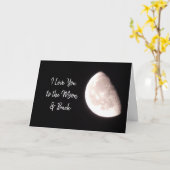 私は月および背部に愛します カード (黄色い花)