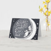 私は月および背部に愛します カード (黄色い花)