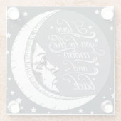 私は月および背部に愛します ガラスコースター (裏面)