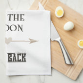 私は月および背部に愛します キッチンタオル (四つ折り)