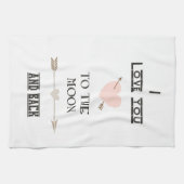 私は月および背部に愛します キッチンタオル (横)