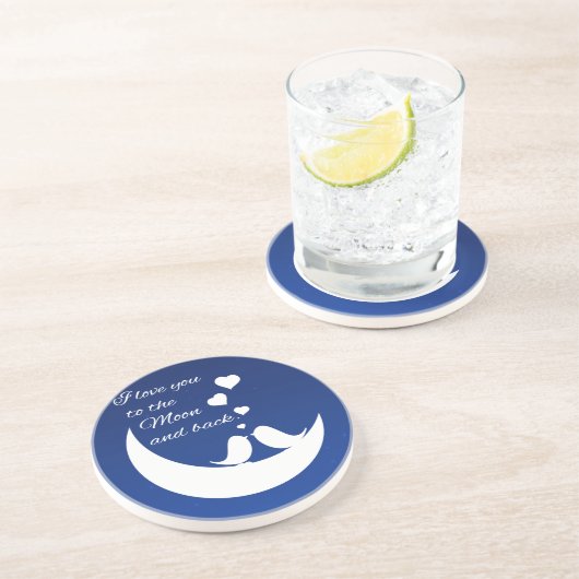 私は月および背部に愛します コースター (側面)