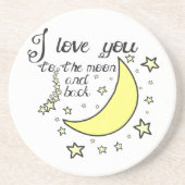 私は月および背部に愛します コースター (正面)