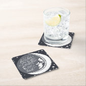 私は月および背部に愛します スクエアペーパーコースター (インサイチュ)