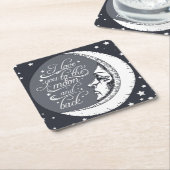 私は月および背部に愛します スクエアペーパーコースター (アングル)