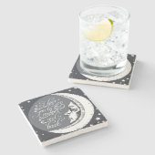 私は月および背部に愛します ストーンコースター (横)