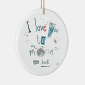 私は月および背部に愛します セラミックオーナメント (右)