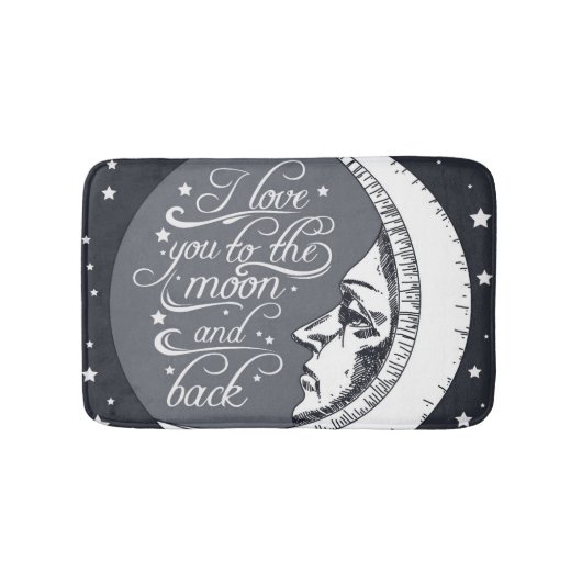 私は月および背部に愛します バスマット (正面)