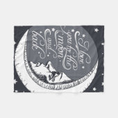 私は月および背部に愛します フリースブランケット (正面(横))