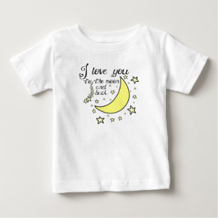 私は月および背部に愛します ベビーTシャツ