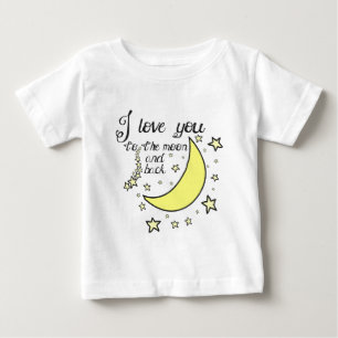 私は月および背部に愛します ベビーTシャツ