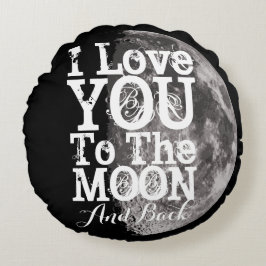 私は月および背部に愛します ラウンドクッション