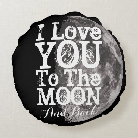 私は月および背部に愛します ラウンドクッション (裏面)