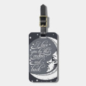 私は月および背部に愛します ラゲッジタグ (正面縦)