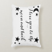 私は月および背部アクセントの枕に愛します アクセントクッション (正面(垂直))