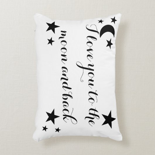 私は月および背部アクセントの枕に愛します アクセントクッション (正面(垂直))