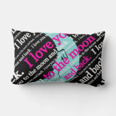 私は月および背部ギフトに愛します ランバークッション (裏面)