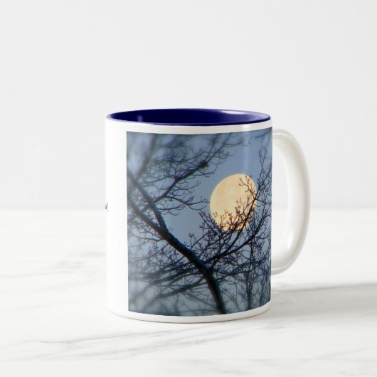 私は月および背部ギフトのマグに愛します ツートーンマグカップ (正面右)