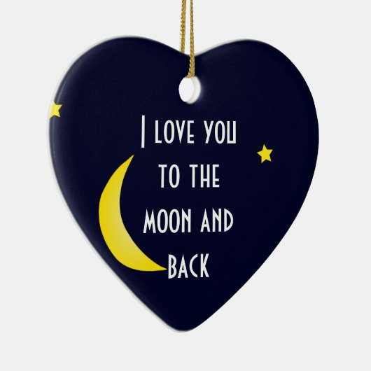 私は月および背部クリスマスのオーナメントに愛します セラミックオーナメント (右)