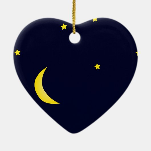 私は月および背部クリスマスのオーナメントに愛します セラミックオーナメント (裏面)
