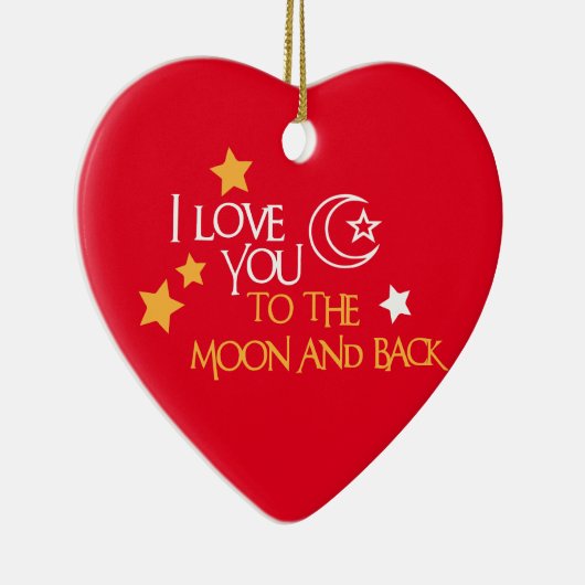 私は月および背部ユニークなギフトのに友人愛します セラミックオーナメント (右)