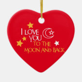 私は月および背部ユニークなギフトのに友人愛します セラミックオーナメント (正面)