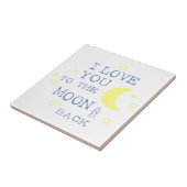 私は月および背部引用文-青に愛します タイル (側面)