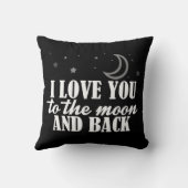 私は月および背部枕に愛します クッション (裏面)