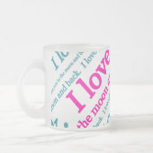 私は月および背部母の日のギフトに愛します フロストグラスマグカップ (左)