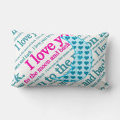 私は月および背部母の日のギフトに愛します ランバークッション (裏面)