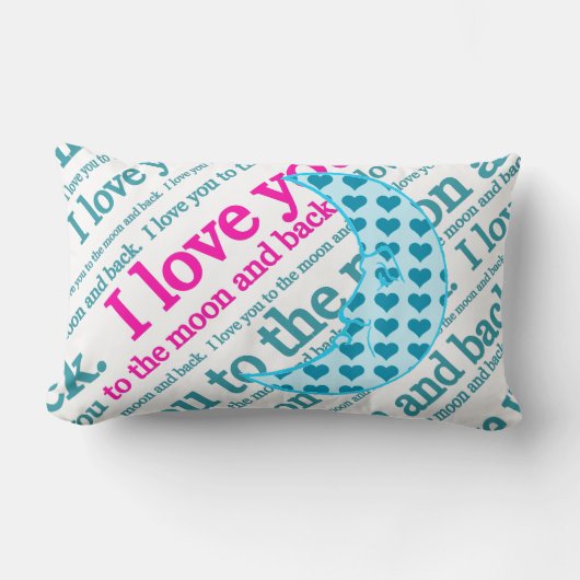 私は月および背部母の日のギフトに愛します ランバークッション (正面)