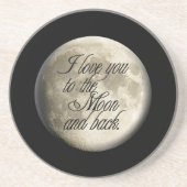 私は月および背部現実的な月に愛します コースター (正面)