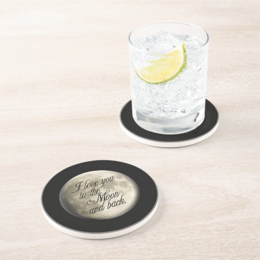 私は月および背部現実的な月に愛します コースター (側面)