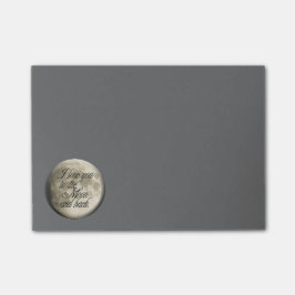 私は月および背部現実的な月に愛します ポストイット