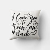 私は月および背部装飾用クッションに愛します クッション (裏面)