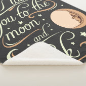 私は月および背部黒に愛します シェルパブランケット (3/4)