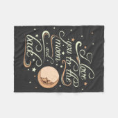 私は月および背部黒に愛します フリースブランケット (正面(横))