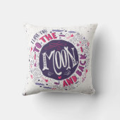 私は月および背部4に愛します クッション (裏面)